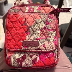 Vera Bradley Red & Pink Floral Quilted Mini Crossbody Bag